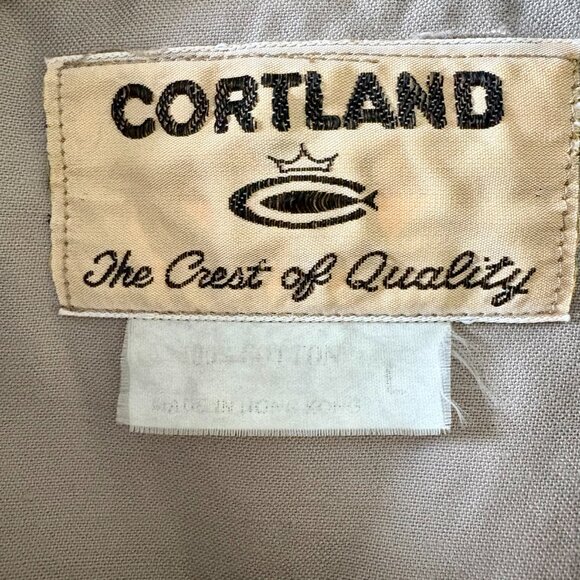 Vintage Cortland fly fishing beige pocket safari men's vest size large - Picture 5 of 6